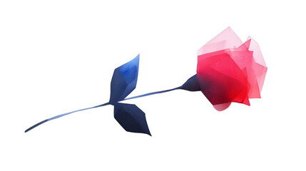 Beautiful watercolor style rose with vibrant colors, showcasing delicate petals and leaves, perfect for artistic expressions