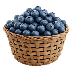 Close-up of fresh blueberries with clipping path on transparent background, perfect for commercial use in health food blogs, posters, labels, or smoothie recipes