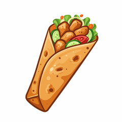 Tortilla wrap with savory filling and veggies