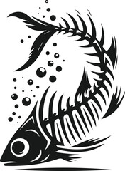 Vector of a fish skeleton