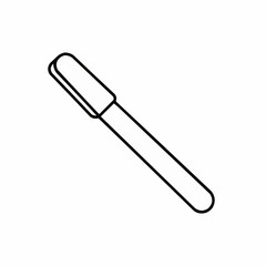 Simple illustration shows rounded rectangle shape with thin line on white