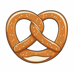 Close-up illustration of a salted pretzel with white salt crystals on top