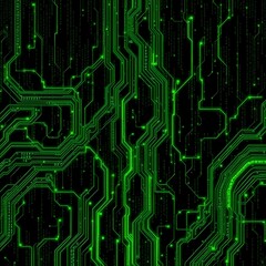Obraz premium 블랙배경에 초록색 칩A green chip on a black background