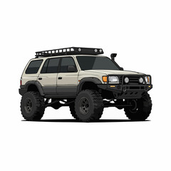 An off-road vehicle with a snorkel & roof rack is ready for adventure!