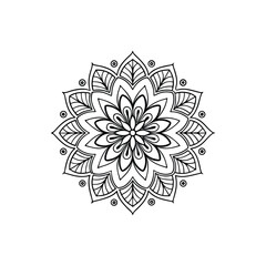 Circular pattern in the form of a mandala. Henna tatoo mandala. Mehndi style. Decorative pattern in oriental style. Coloring book page.
