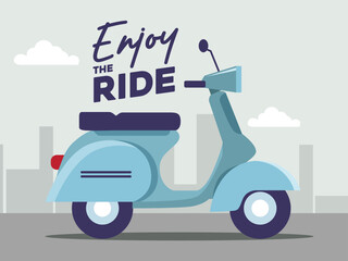 classic scooter poster with the words enjoy the ride
