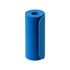 Obraz premium Rolled Blue Yoga Mat on Transparent Background, Fitness and Exercise Gear