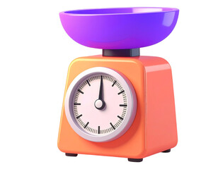 Minimal 3D kitchen scale on white background