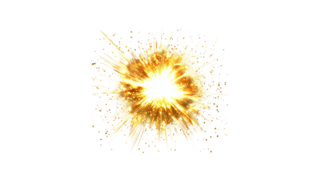 radiant golden burst with glowing rays png