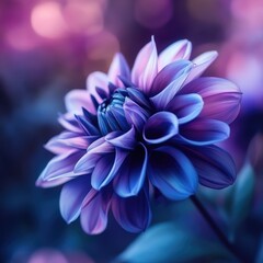 A close up of a purple flower with a blurry background