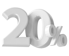 20 Percent Number 3D Render
