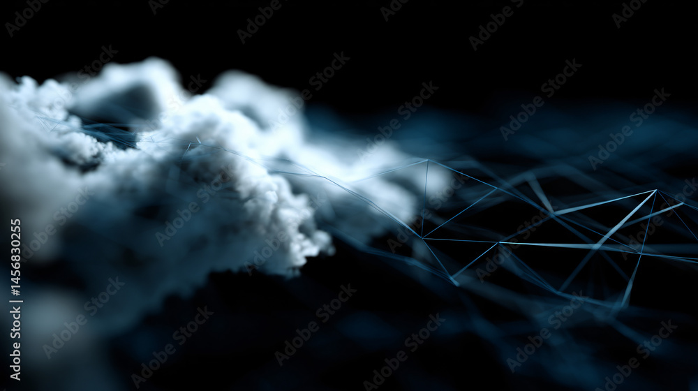 Poster geometric frame interconnected in a cloud based network for digital graphic