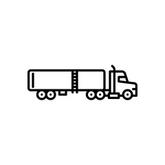 tanker truck outline icon. petrol truck black line illustration.