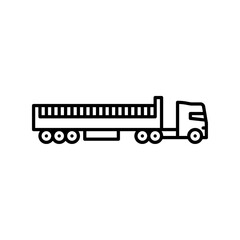 truck with fence trailer outline icon. fence trailer black line illustration.