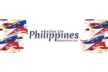 June 12, Independence Day. National day of Philippines Vector illustration. Suitable for greeting card, poster and banner.