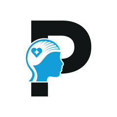 Medical Health Logo combine with letter P vector template