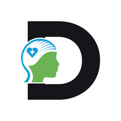 Medical Health Logo combine with letter D vector template