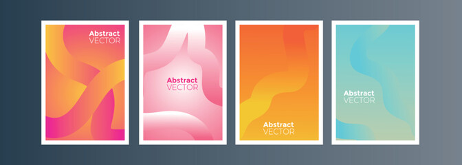 Vibrant Gradient Abstract Poster Collection – Fluid Art Vector Backgrounds for Digital and Print Use