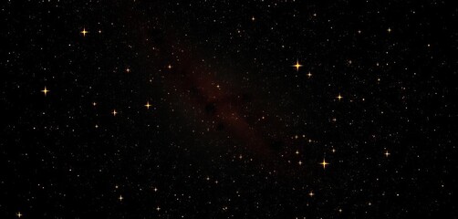 Deep, velvety black cosmic background scattered with glittering gold stars, black background, stars