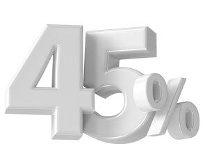 45 Percent Number 3D Render
