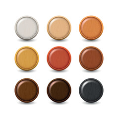 Wood colors for furniture. Types of wood. Color palette. Vector set isolated on white background.