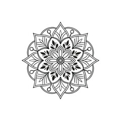 Circular pattern in the form of a mandala. Henna tatoo mandala. Mehndi style. Decorative pattern in oriental style. Coloring book page.