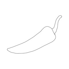 Pepper line art vector design. Pepper outline illustration design.