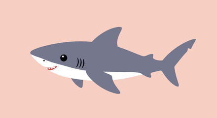 Cute Cartoon Shark Illustration