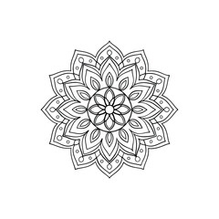Circular pattern in the form of a mandala. Henna tatoo mandala. Mehndi style. Decorative pattern in oriental style. Coloring book page.