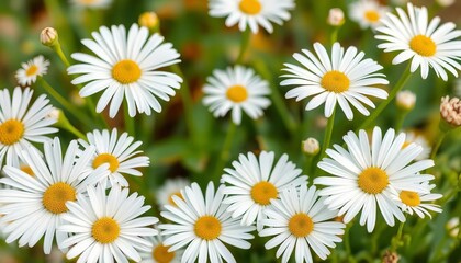 Fototapeta premium Delicate white daisies watercolor background, perfect for greeting cards and invitations , botanical, nature