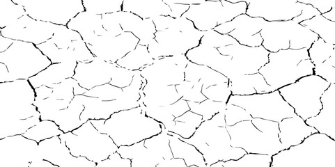 High-Resolution Vector Texture of Dry Cracked Earth with Transparent Background – Grunge Distressed Overlay Featuring Natural Split Lines and Soil Fractures	
