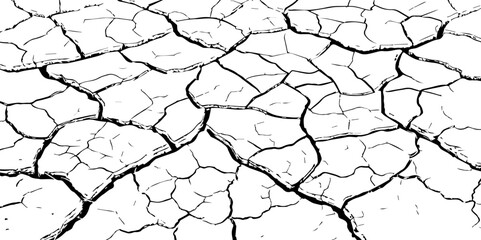 Closeup of dry fissure ground. White dried and cracked ground earth background.Gray crack on earth texture. erosion.	