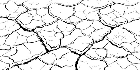 Closeup of dry fissure ground. White dried and cracked ground earth background.Gray crack on earth texture. erosion.	