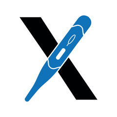 Pregnancy test Logo combine with letter X vector template