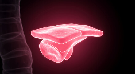 Glowing Pink Human Cartilage: Detailed 3D Medical Visualization