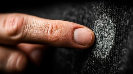 businessman login with fingerprint scanning technology fingerprint to identify personal security system concept.stock photo
