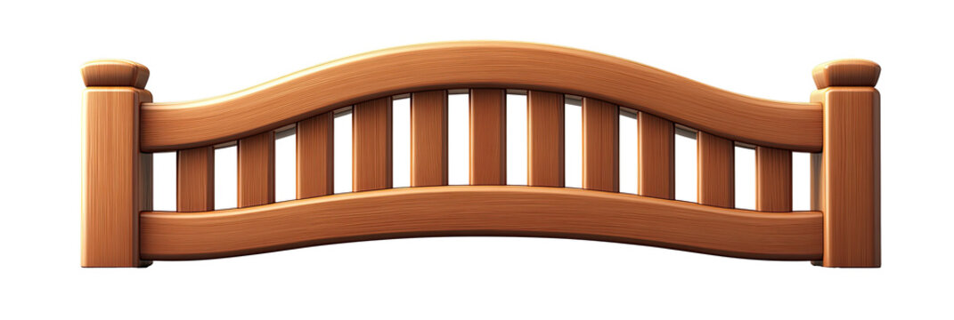 realistic wooden fench isolated on white transparent background