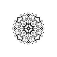 Circular pattern in the form of a mandala. Henna tatoo mandala. Mehndi style. Decorative pattern in oriental style. Coloring book page.