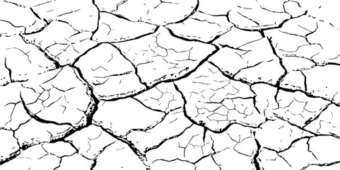 Closeup of dry fissure ground. White dried and cracked ground earth background.Gray crack on earth texture. erosion.	