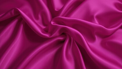 Obraz premium Close-up view of a vibrant magenta silk fabric.