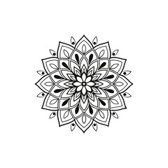 Circular pattern in the form of a mandala. Henna tatoo mandala. Mehndi style. Decorative pattern in oriental style. Coloring book page.