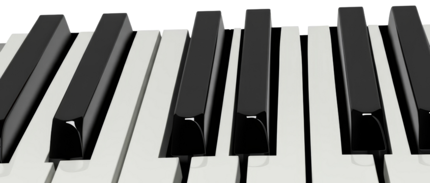 Piano Keyboard Close-up Detail, transparent background png