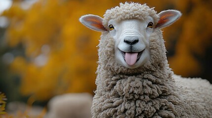 Sheep portrait in outdoor setting