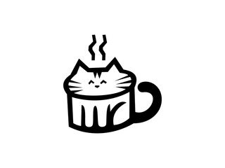 cup of coffee cat logo