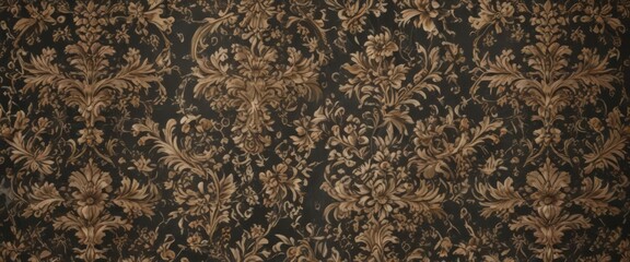 Intricate floral damask, classic wallpaper design, rich texture, wallcovering, home decor, decorative