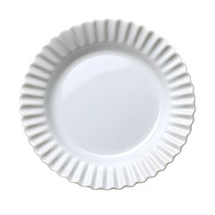 White Paper Plate with Ruffled Edge Transparent PNG