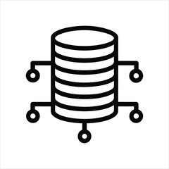 Minimal Central Server Vector Silhouette Icon