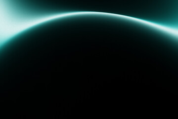 Abstract teal curve on black background.