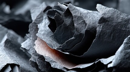 close up grey crushed paper texture