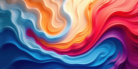 Fototapeta premium Abstract Colorful Swirling Wave Pattern Design, Ideal for Modern Backgrounds and Vibrant Visuals
